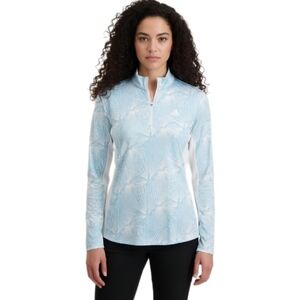 Adidas Ultimate365 Athletic Half-Zip Palm Print Top L